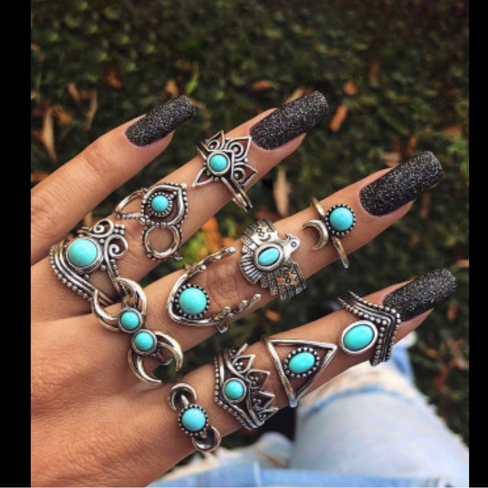 Turquoise Ring Set